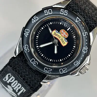 RARE Del Monte Tropical Select Sport Watch Black Band Black Dial NEW BATTERY • $39.99