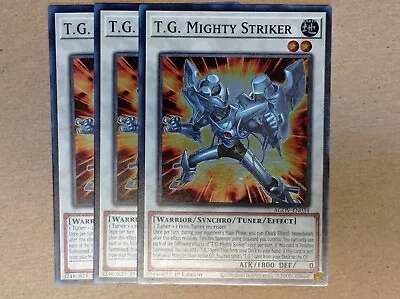 YGO Card - 3 X T.G. Mighty Striker - SR - AGOV-EN034 - 1st - NM • $2.91