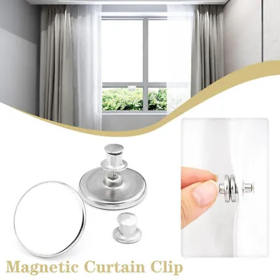 Magnetic Curtain Clip Backs Buckle Clips Holdbacks Curtain Tie Magnetic Snap • £2.51