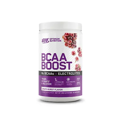 Optimum Nutrition - BCAA Boost + Electrolytes Non-Stim (30 Servings) Grape Burst • $44