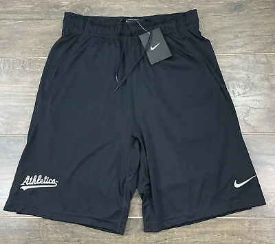 Nike Dri-Fit Oakland Athletics MLB Mens Black Athletic Baseball Shorts Small • $18.75