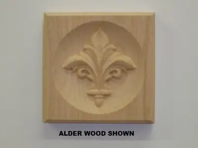 Fleur De Lis Engraving Trim Wood Corner Trim Block Door Trim Block Window Trim • $10.50