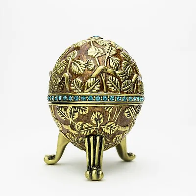 Brown Faberge Egg Trinket Box  Handmade By Keren Kopal Austrian  Crystals • $6.50