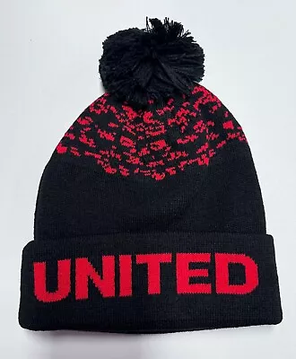 Man United Football Jacquard Knitted Bobble Ski Hat  Free 48 Hour Uk Post • £11.99