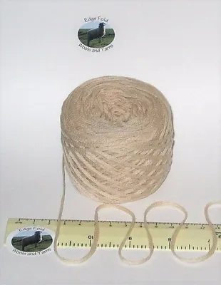 50g Balls Beige Double Knitting Ribbon Yarn Tape Flat Wool Cotton Acrylic Vegan  • £2.85