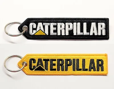 CATERPILLAR Keychain Key Tag Double Sided Embroider 4x4 FOB Locator USA • $10.95