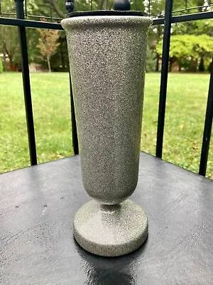 Gravesite Vase Silver Metallic Acrylic Cemetery Plot Urn Memorial Flowers 11” • $35