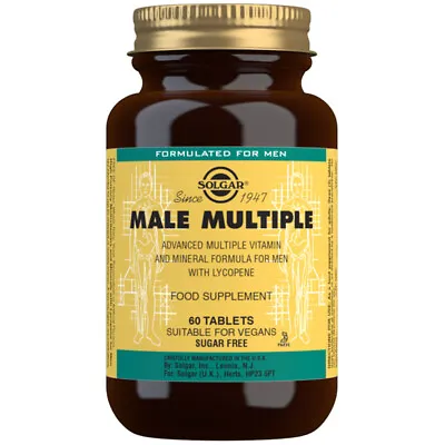 Solgar Male Multiple Multi-Vitamin & Mineral - Choice Of 60 Or 120 Tablets • £32.10