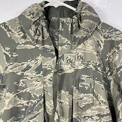 Parka All Purpose Environmental Jacket Mens Large Green Camo Nylon Military Gore • $34.99