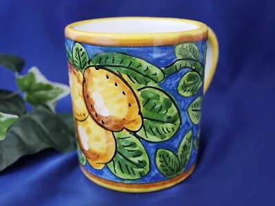 Deruta Italian Pottery Limoni Lemons Coffee Mug Coffee Cup Made In Italy • $34