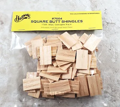 Dollhouse Shingles Square End 100 Pieces Light Wood 1:12 Scale Houseworks #7004 • $7.49