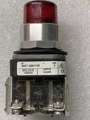 Allen-Bradley 800T-QBH10R Push Button LED Red 120V USED 800T-XA 1 NO 1 NC • $43