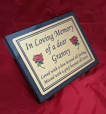 Personalised Black Granite Not Marble Memorial Grave Plaque Stone Grandmother  • £45