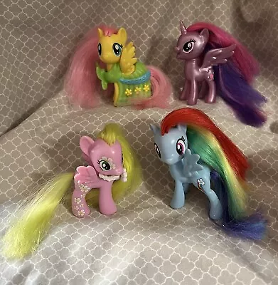 MLP G4 Raindowdash Twilight Sparkle Shutterfly Flower Wishes Lot Of 4 Some Flaws • $14.30