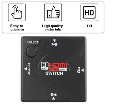 £5.49 • Buy  Hdmi 3 Port Switch Auto Switcher Splitter Selector Hub Box Cable 2160P UK HDTV