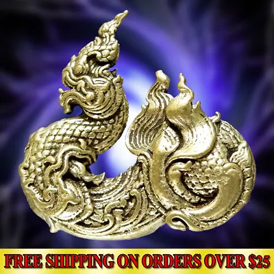 ✅Miniature Phayanak Naga Snake Serpent Thai Amulet Statue Wealth Magic Talisman • $5.97