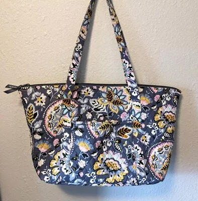Vera Bradley Duffel Bag Blue Floral Charmout Meadows Large Travel Bag  • $19.99