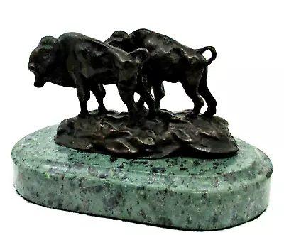 Vintage Charles M Russell American Bronze Sculpture Buffalo Bison C/Circle • $450