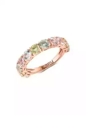 NEW EFFY 14K Rose Gold Multi Gemstone Ring Size 7 Green Amethyst Topaz $1740 • $1476.07