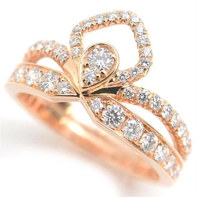 CHAUMET JOSEPHINE ECLAT Floral Diamond Ring No. 50 Pink Gold 750pg #016 • £3422.01