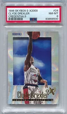 1996-97 SkyBox E-X2000 Clyde Drexler Credentials #/499 PSA 8 • $61