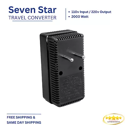 SEVENSTAR 2000W International Travel Voltage Converter For 220V-110V USA Product • $18.99