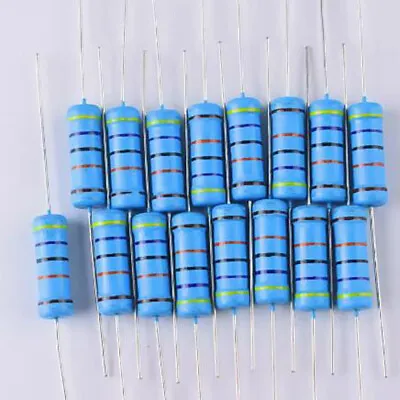 50 Pcs 1 Watt Resistors Metal Film ±1% -0.1 Ohm To 4.7M Ohm Full Range Available • $4.20