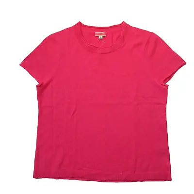 NWT J.Crew Relaxed Short-sleeve Cashmere T-shirt In Neon Hibiscus Sweater XL • $72