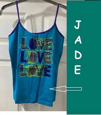 Zumba Jade Love Strappy Vest Top Fitness Gym Dance Size 8 10 12 14 16 S M XL • £6.99