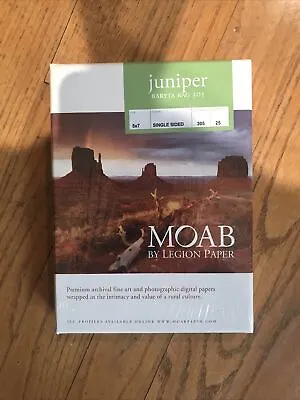 MOAB By Legion Paper Juniper Baryta Rag 305  Single Sided 5 X7  25 Sheets Sealed • $14.99