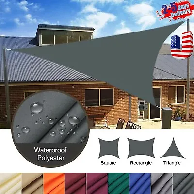 Sun Shade Sail Garden Patio Awning Canopy Waterproof UV Triangle Cover Outdoor Q • $24.39