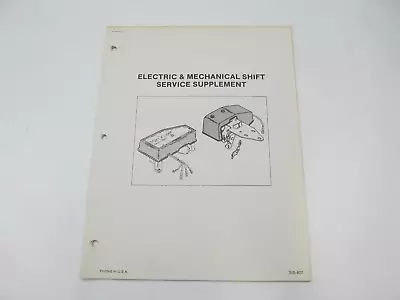 SIS-877 Mercruiser Electric & Mechanical Shift Service Manual Supplement • $19.95