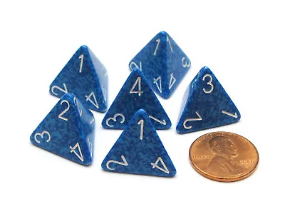 Speckled 18mm 4 Sided D4 Chessex Dice 6 Pieces - Water • $4.12