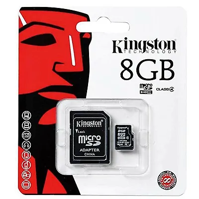 Genuine Kingston 8GB Micro SD W/ Adapter Flash Memory Card SDC4 HC SDHC Class 4 • $12.99