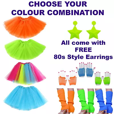 80s Tutu Costume Ideas Hen Party Outfits 80s Fancy Dress Leg WarmersEarrings • $29.99