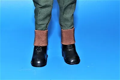 Vintage Action Man VAMAN Repro 1/6th Scale Brown Elastic Boot Gaiters (one Pair) • £3.50