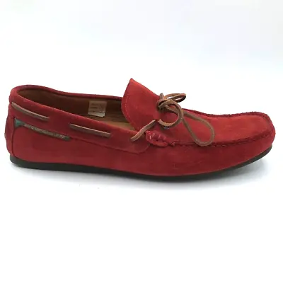 Dubarry Mens Boat Shoes Red Suede Slip-On Round Toe Driving Ireland 10.5 • $31.49