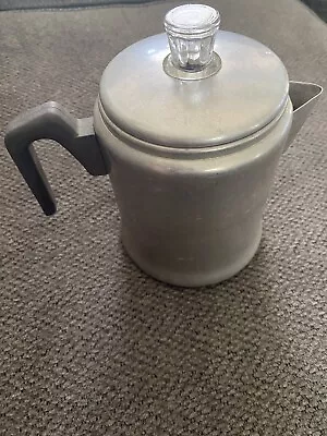 Vintage Aluminum Camp Percolator 2-3 Cup Coffee Maker With Glass Dome  • $9