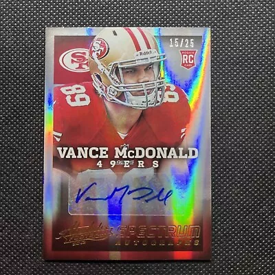 2013 Panini Absolute Spectrum  Auto /25 Vance McDonald #197 Auto RC 49ers • $12.74