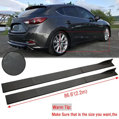 86.6'' Carbon Fiber Car Side Skirt Rocker Panel Lip For Mazda 2 3 5 6 2004-2021 • $109.11