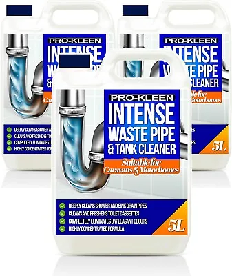 ProKleen Intense Waste Pipe And Tank Cleaner For Caravans And Motorhomes 3 X 5 L • £37.95