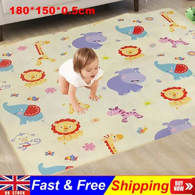 £16.89 • Buy Baby Play Mat 2 Side Kids Crawling Soft Floor Blanket Folding Waterproof Carpet