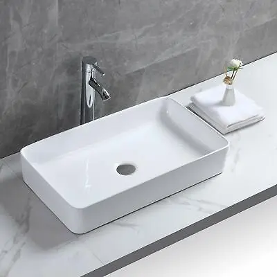 £55.99 • Buy Counter Top Sinks Rectangle Wash Basin Bathroom Office Toilet -23.8*13.7*4.3 In