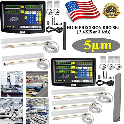 Linear Scale Digital Readout 2/3 Axis DRO Display Kit For Bridgeport Mill Lathe • $269.99
