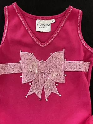 Ooh! La La! Couture EUC Fuchsia Knit Sequined Tiered Ruffled Tutu Dress-3T • $16