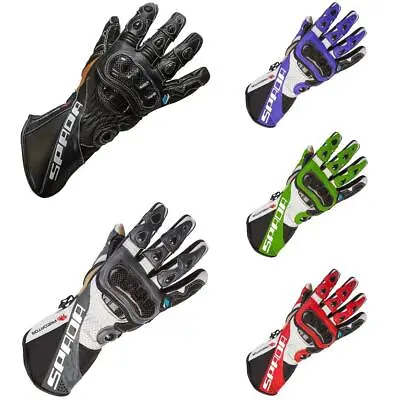 Spada Predator 2 Leather Sports Motorcycle Gloves Summer Racing Motorbike • £34.99
