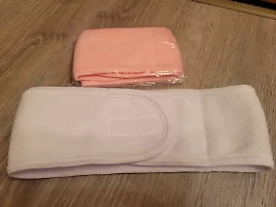 Spa Facial Headband Make-Up Wrap Head Terry Cloth Headband Adjustable - 2 Pieces • $0.99