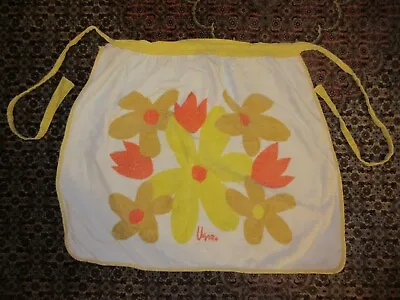 Vintage Vera Neumann Apron Bright Yellow Daisy Floral Terry Apron See Descriptio • $14.95