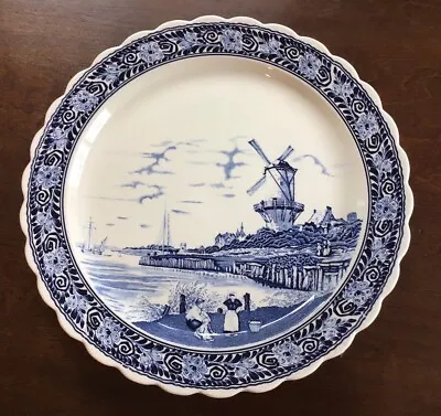 Picturesque Holland Netherlands Dutch Images 16” Blue Delft Plate Wall Hanging • $119