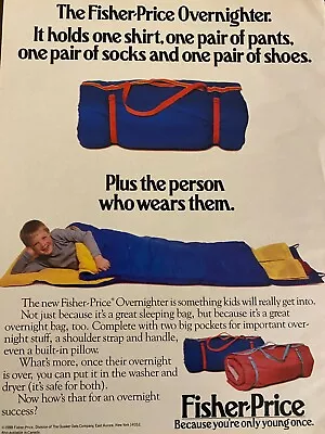 Fisher Price Overnighter Full Page Vintage Print Ad • $1.99